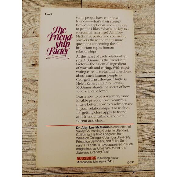The Friendship Factor - How to get closer - Alan Loy McGinnis PB 1st Ed Vtg 1979 - Picture 2 of 11